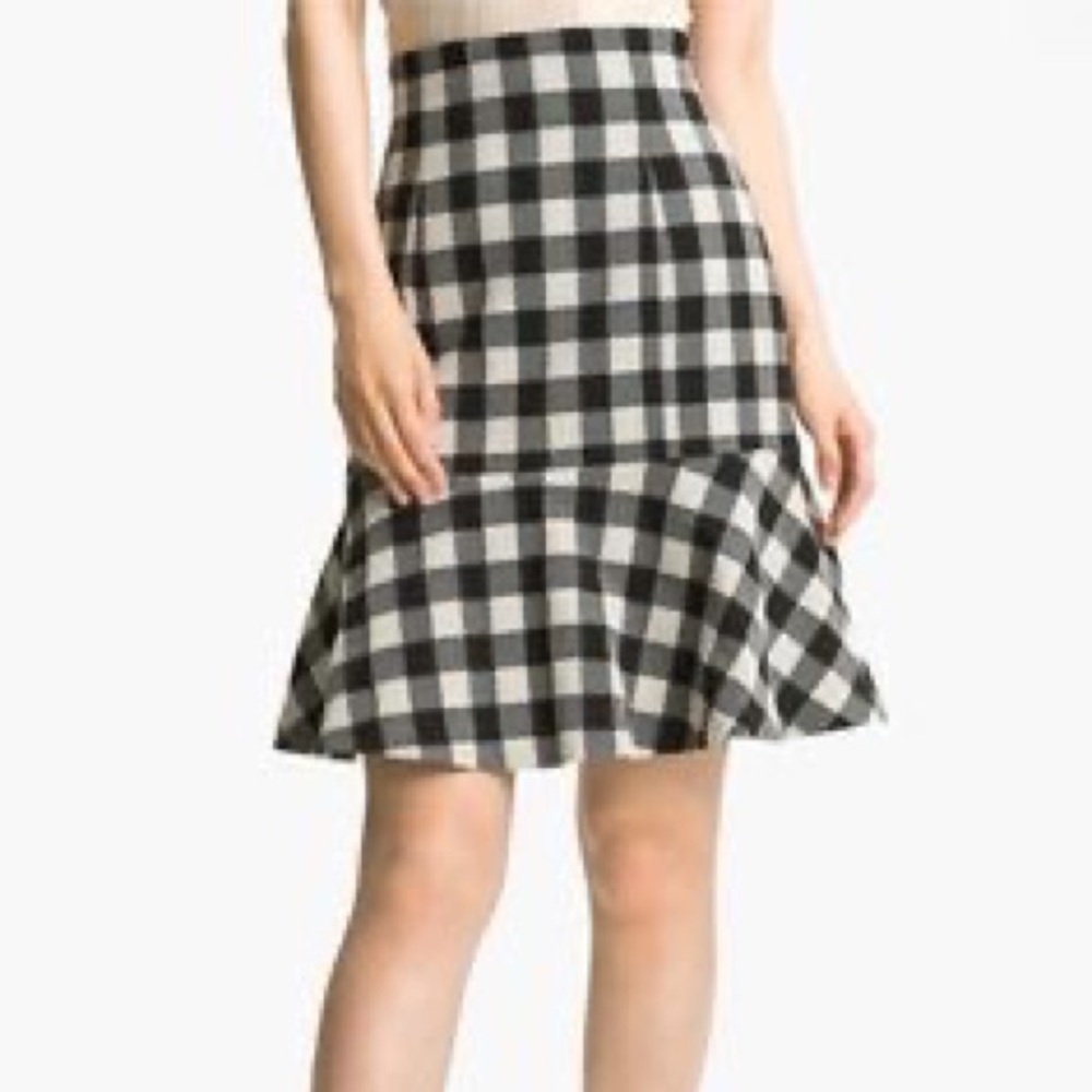 Tracy Reese High-waist Gingham Skirt